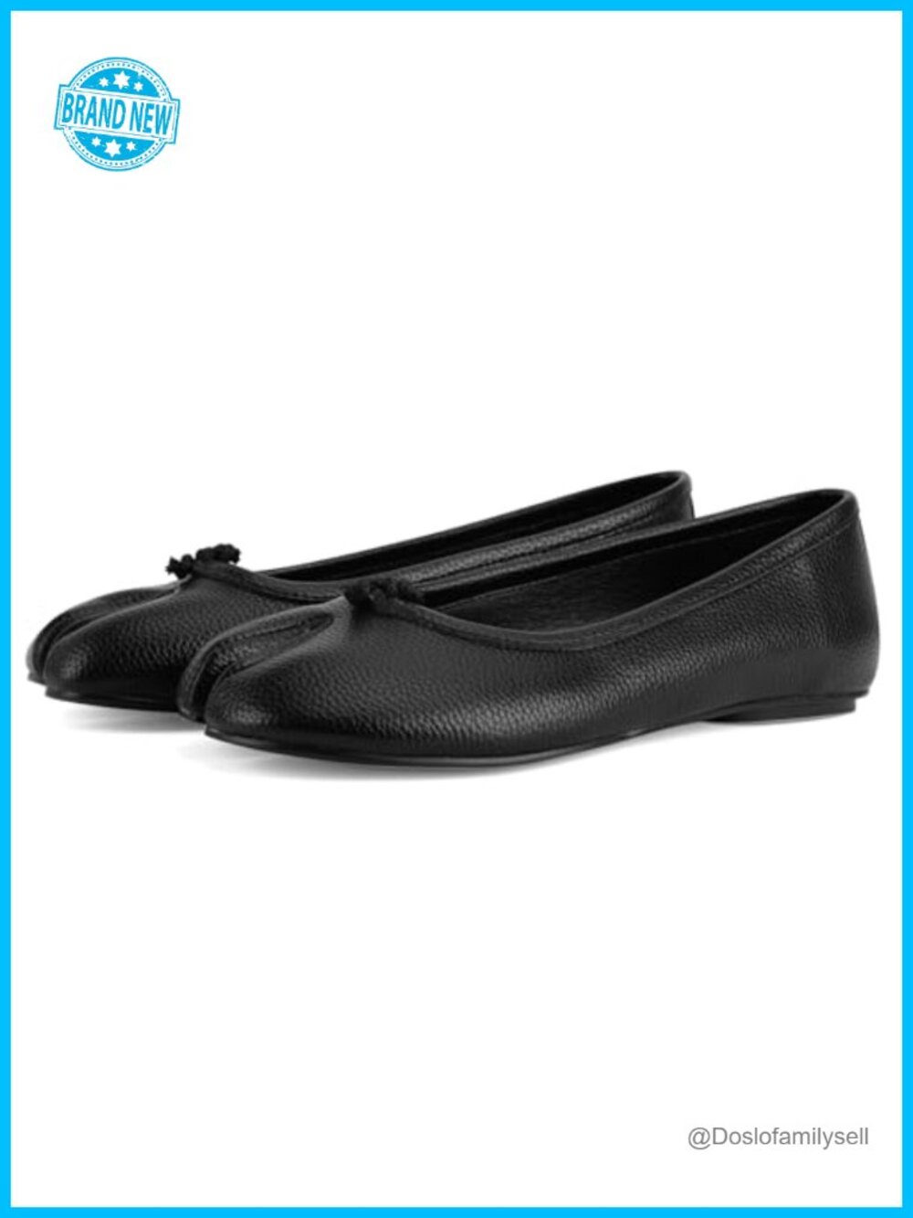 Tabi Ballet Flats Faux Leather Split Toe Low Heel Comfortable Women's Shoes
